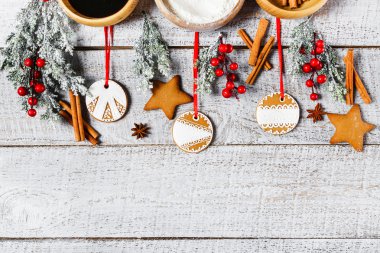 Tahta masada Noel kurabiyeleri