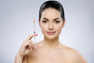 Çıplak makyaj ile çekici kız