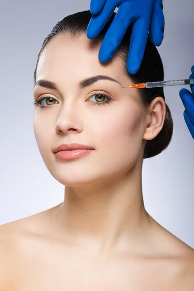Young lady having beauty injection — Stock Photo, Image