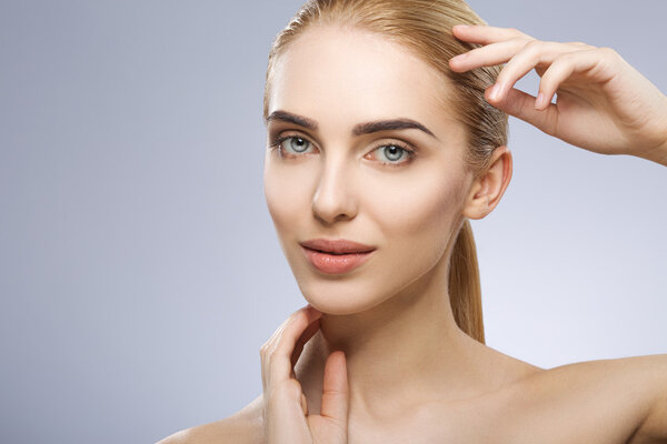 Nice blonde girl with long hair