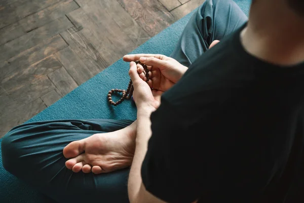 Man doing yoga positions