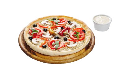 Vegetariana yuvarlak ahşap tepsi