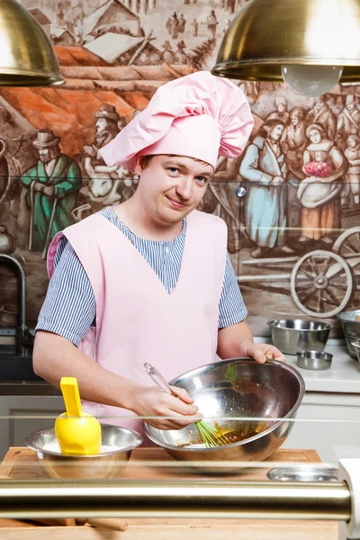 Pasticceria sorridente, contenente corolla verde — Foto Stock