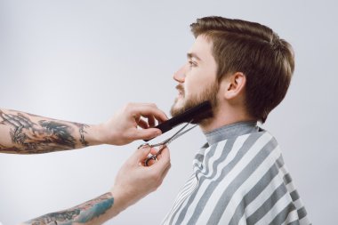 Male client at barbershop clipart