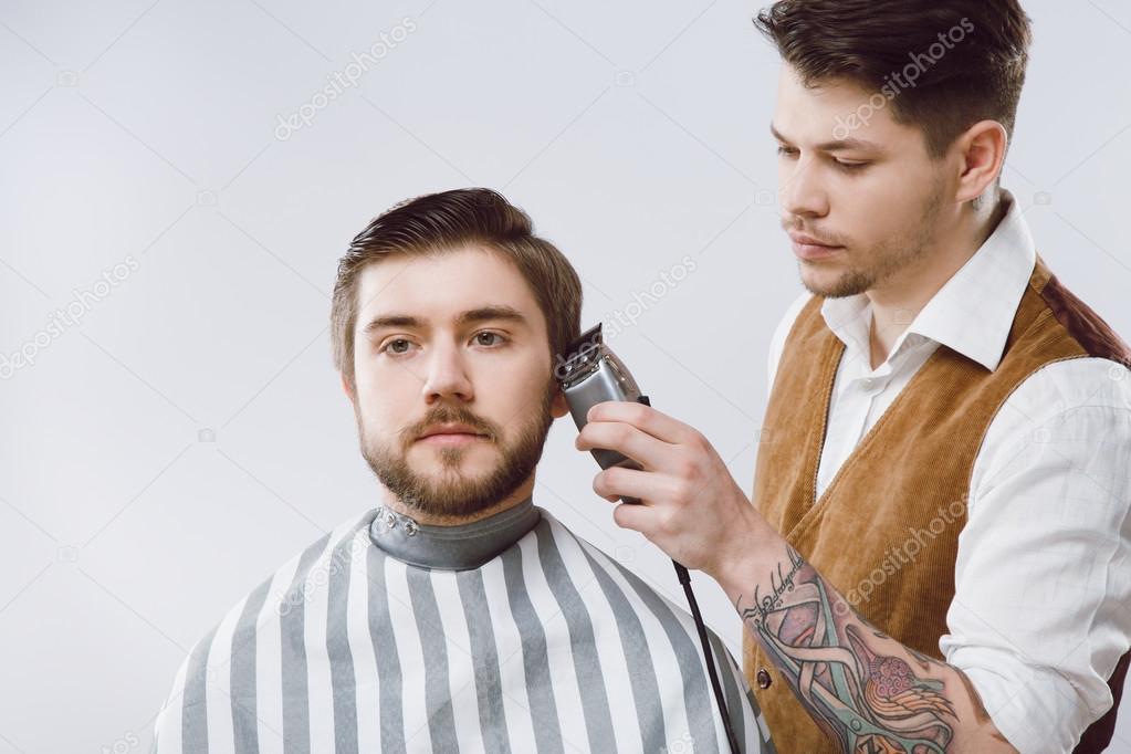 Young man at barbershop