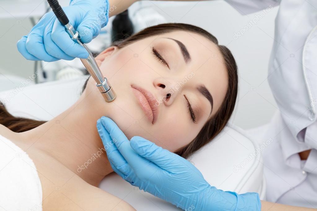 Procedure of Microdermabrasion on face — Stock Photo © VelesStudio