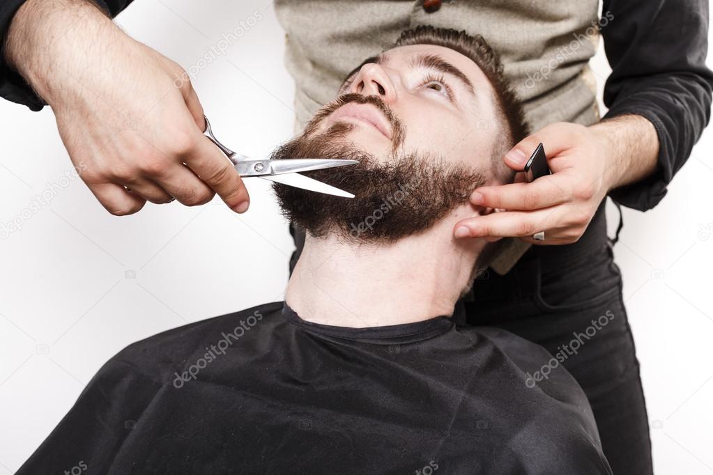 Portrait of a brutal bearded customer