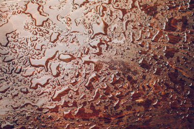 Damla bir ahşap yüzeye