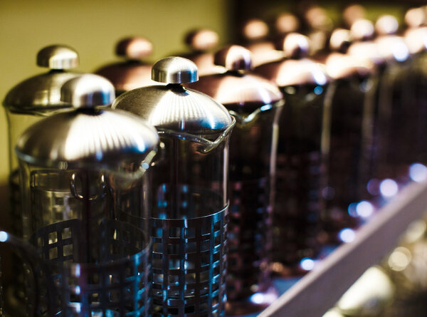 French presses to brew coffee and tea