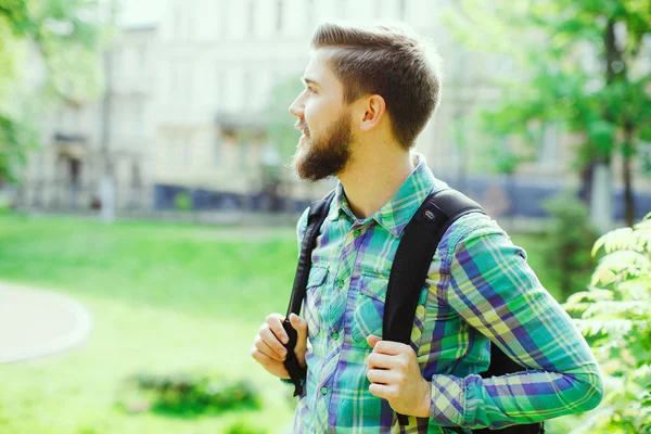 Young tourist with backpack — Stock Photo, Image