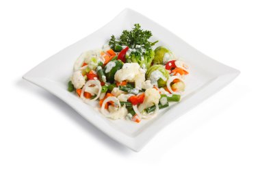 Salata sebze, bir beyaz ile