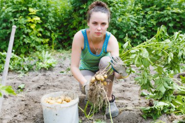 Bahçede çalışan kadın