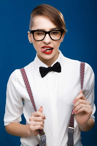 Chica con estilo en gafas —  Fotos de Stock