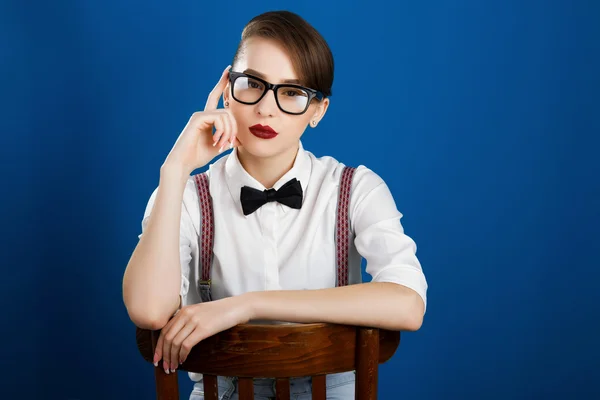 Chica con estilo en gafas —  Fotos de Stock