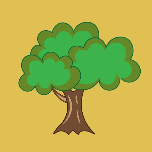 Groene Boom Met Kroon Vector — Stockvector