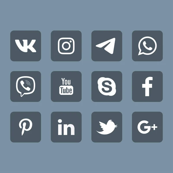 Paquete Iconos Redes Sociales Vector — Vector de stock