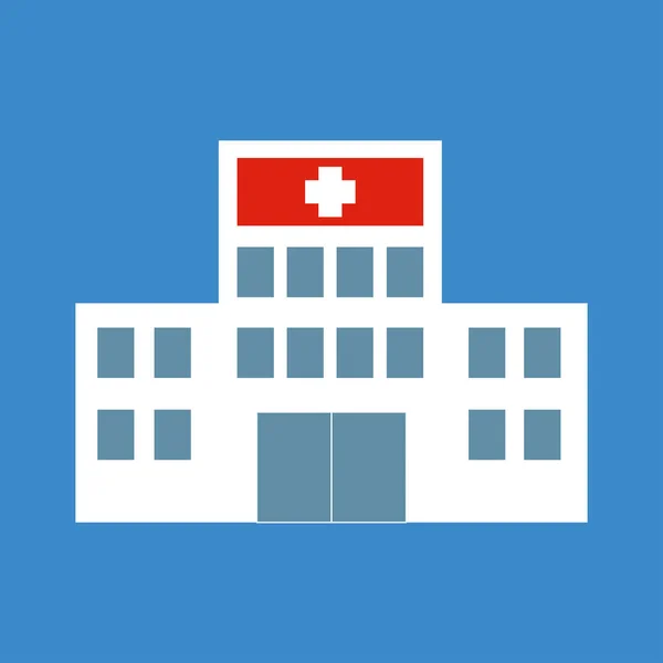 Clinic Red Cross Building Vector — Stock Vector