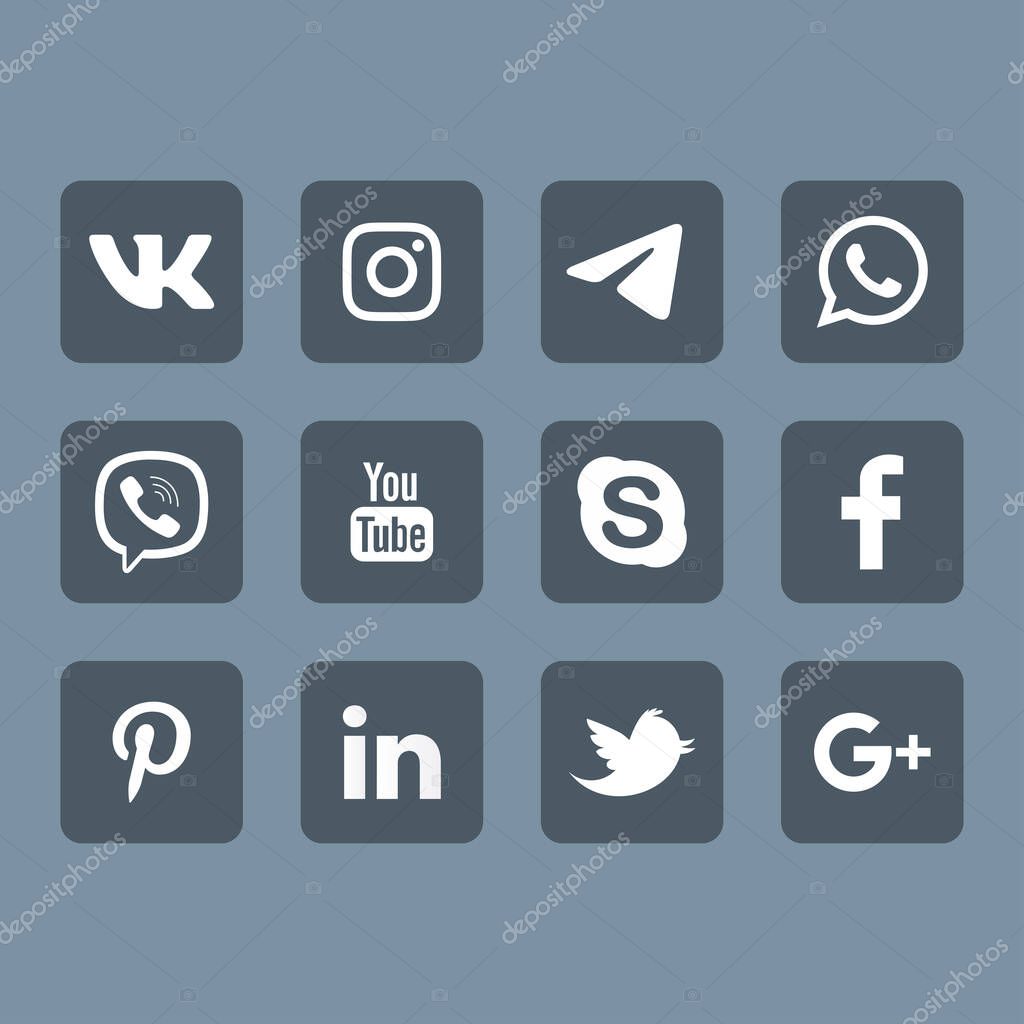 Social media icon pack in vector