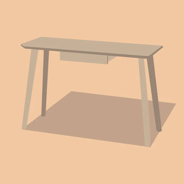 Bureau Bois Table Cuisine Intérieur — Image vectorielle