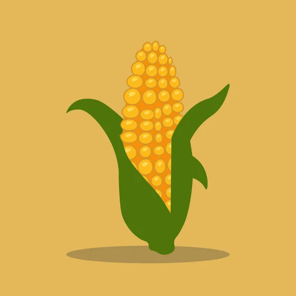 Organic Cartoon Corn Vegetable Vegan Nature Illustration — Stockový vektor