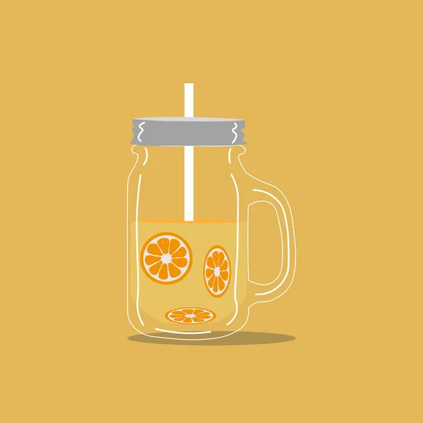 Entgiftungsgetränk Orange Tasse Frisch — Stockvektor