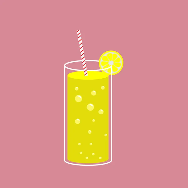 Limonade Mit Blasen Und Zitrone — Stockvektor