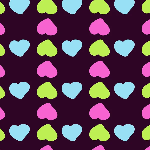 Fun Nahtlose Vintage Love Heart Hintergrund Hübschen Farben Ideal Für — Stockvektor