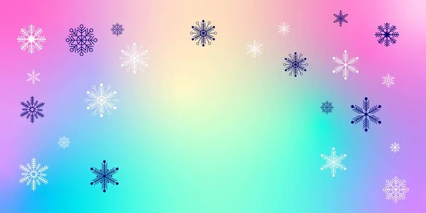 Gradiente de fondo de invierno con copos de nieve — Vector de stock