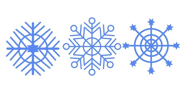 Floco de neve inverno conjunto vetor ilustração — Vetor de Stock