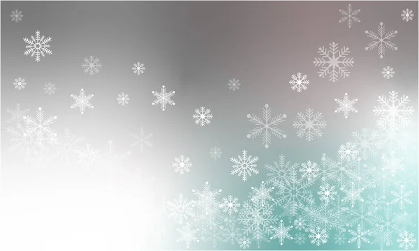 Winter Hintergrund Mit Schönen Verschiedenen Schneeflocken — Stockfoto