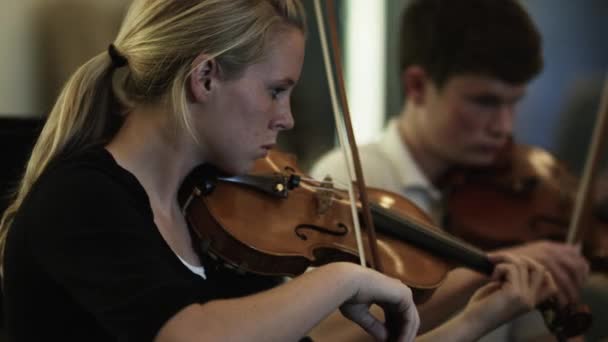 Žena hraje housle — Stock video