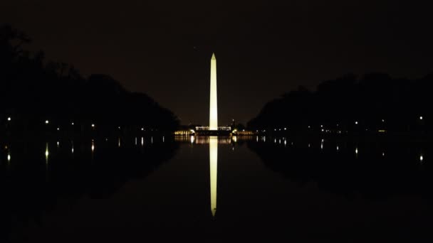 Oświetlony Pomnik Waszyngtona — Wideo stockowe