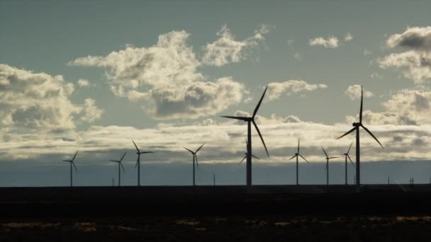 Turbinas eólicas en campo — Vídeo de stock