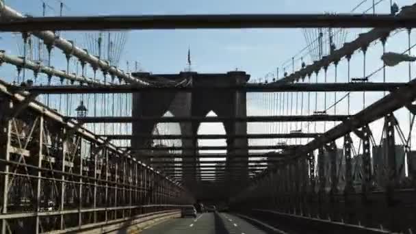 Driving on Brooklyn Bridge — Stock Video