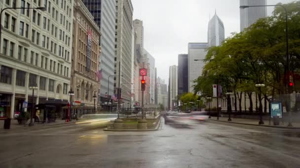Движение на Мичиган-авеню — стоковое видео