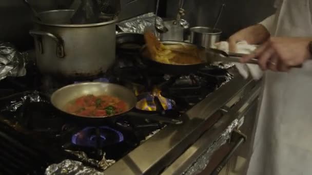 Köche kochen in gewerblicher Küche — Stockvideo