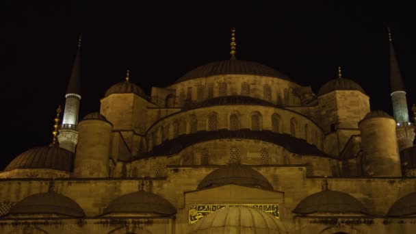 Blaue Moschee bei Nacht — Stockvideo