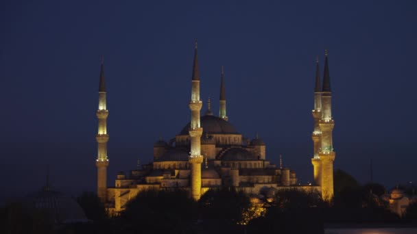 Hagia sophia in der Abenddämmerung — Stockvideo