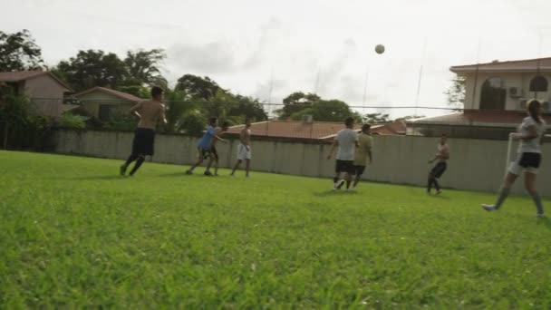Футбольні команди, що грають на полі — стокове відео