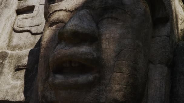 Stone face at Mask Temple — Stock Video