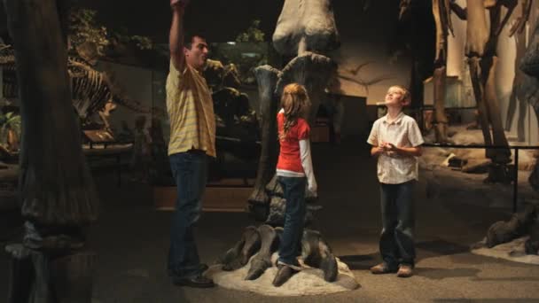 Familj i Naturhistoriska museet — Stockvideo