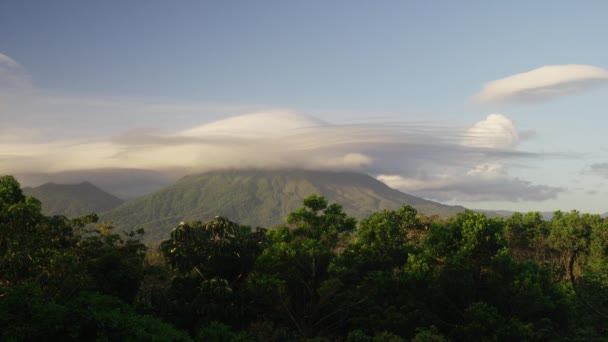 Хмари над горою та джунглями — стокове відео