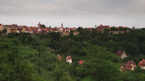 Paanoramic weergave van Rothenburg ob der Tauber — Stockvideo