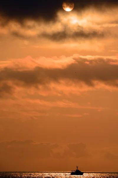 Pôr Sol Sobre Água Delta Del Paisagem Italiana Água Céu — Fotografia de Stock