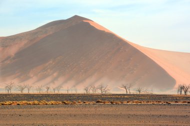 Dağlı ve çöllü kum manzarası