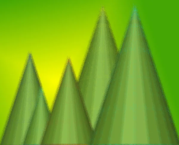 Зелене Жовте Блискуче Скло Ялинка — стокове фото