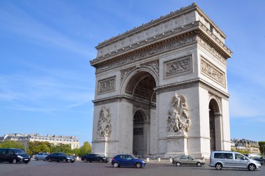 Paris, Fransa 19 Ekim: The Triumphal Arch de l Etoile (Zafer Takı). Anıt, Jean Chalgrin tarafından 19 Ekim 2014 tarihinde Paris, Fransa 'da tasarlanmıştır.
