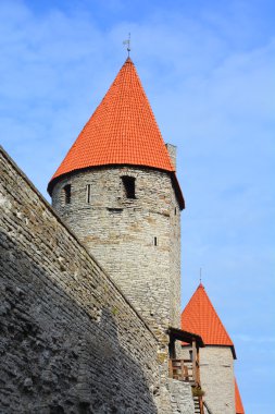 Tallinn, Estonya - 18 Eylül 2015: Tallinn, Estonya 'daki Toompea Kalesi (Domberg) veya Katedral Tepesi Kulesi. Unesco Dünya Mirası sitesinin bir parçası.