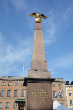 Helsinki Finlandiya 09: 26 2015 Helsinki ilk halk heykeli, İmparatoriçe Taşı, İmparator I. Nicholas ve eşi Alexandra Feodorovna tarafından başkente bir an için dikildi.
