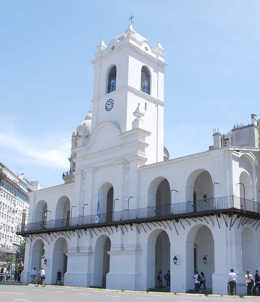 Фасад Здания Cabildo Вид Площади Майо Буэнос Айресе Аргентина — стоковое фото